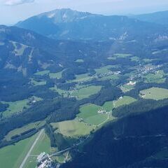 Flugwegposition um 12:43:34: Aufgenommen in der Nähe von Gemeinde Mariazell, 8630 Mariazell, Österreich in 1697 Meter